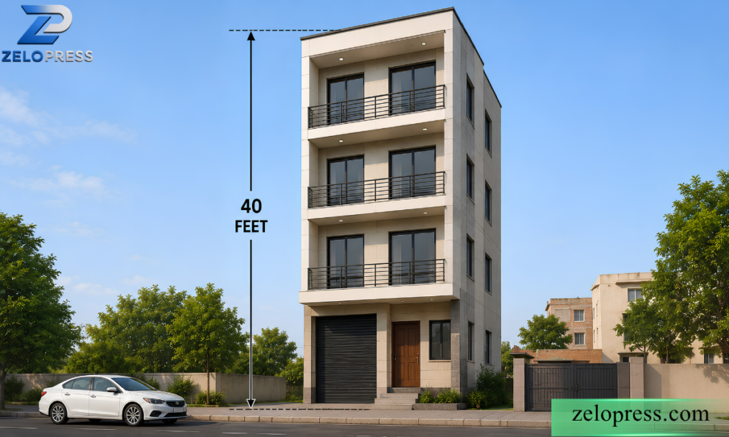 How tall is a 40 feet building?