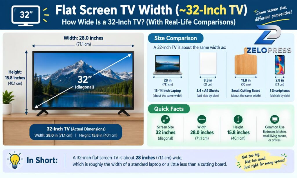 Flat Screen TV Width (~32-Inch TV)