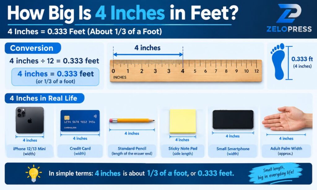 How Big Is 4 Inches in Feet?