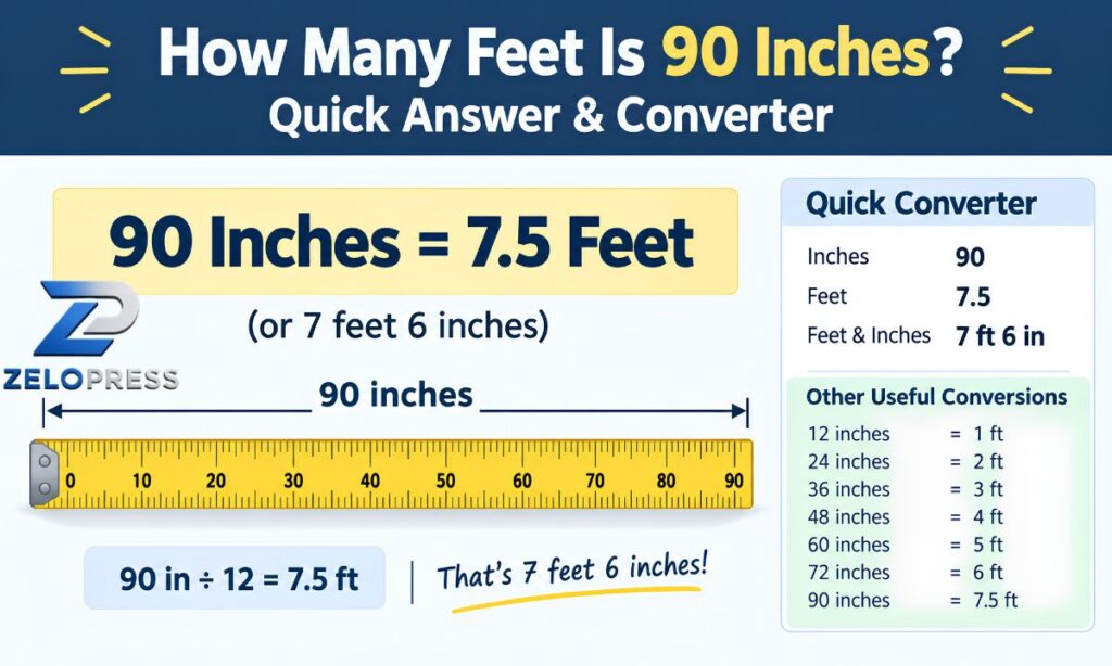 How Many Feet Is 90 Inches? Quick Answer & Converter 