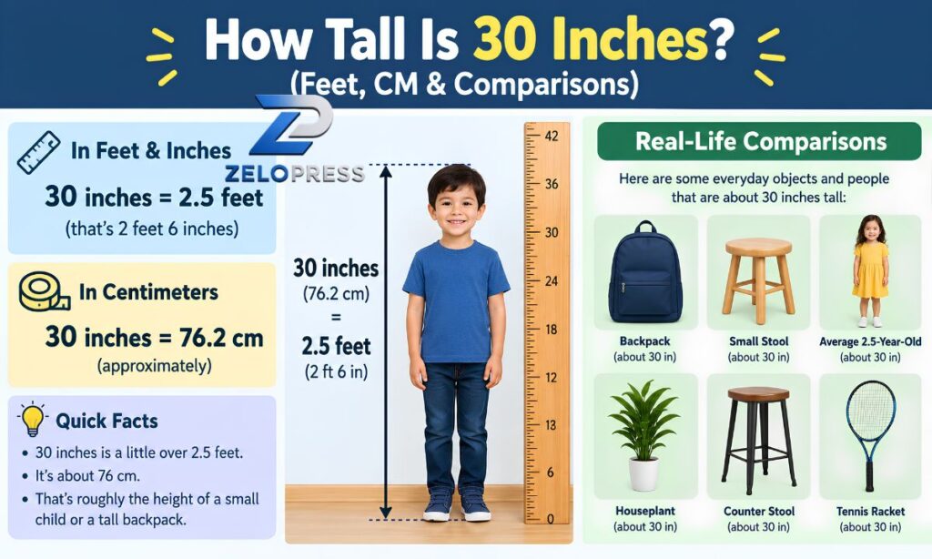 How Tall Is 30 Inches? (Feet, CM & Comparisons) 