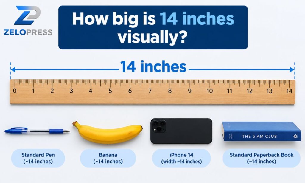 How big is 14 inches visually?