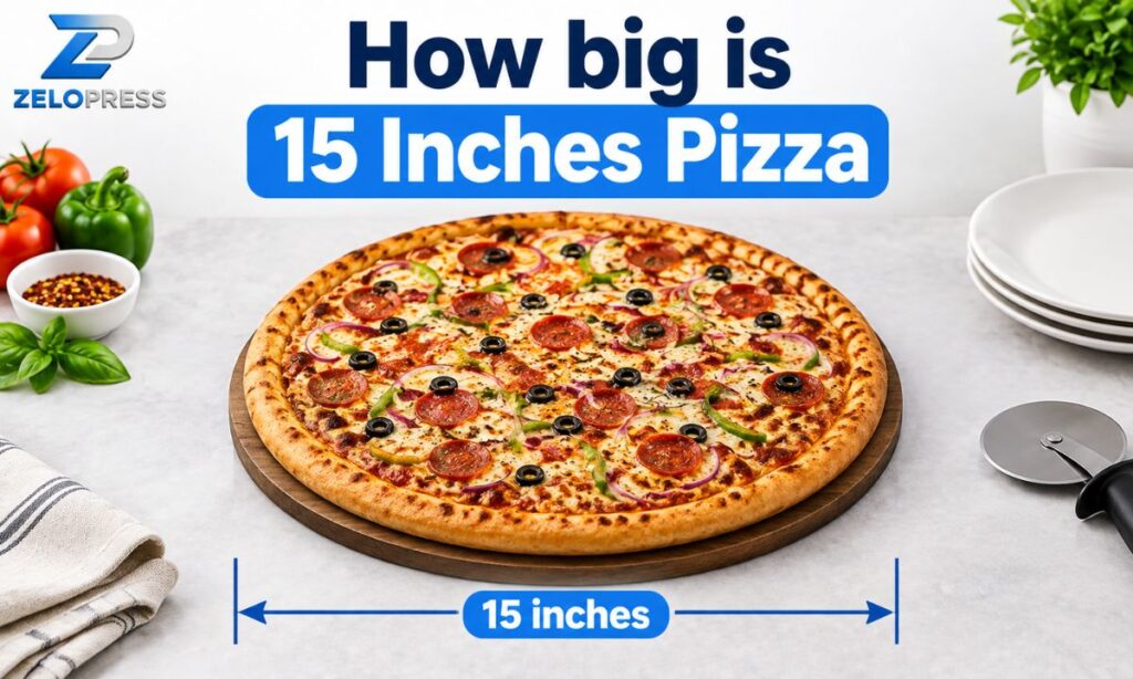 How big is 15 inches pizza