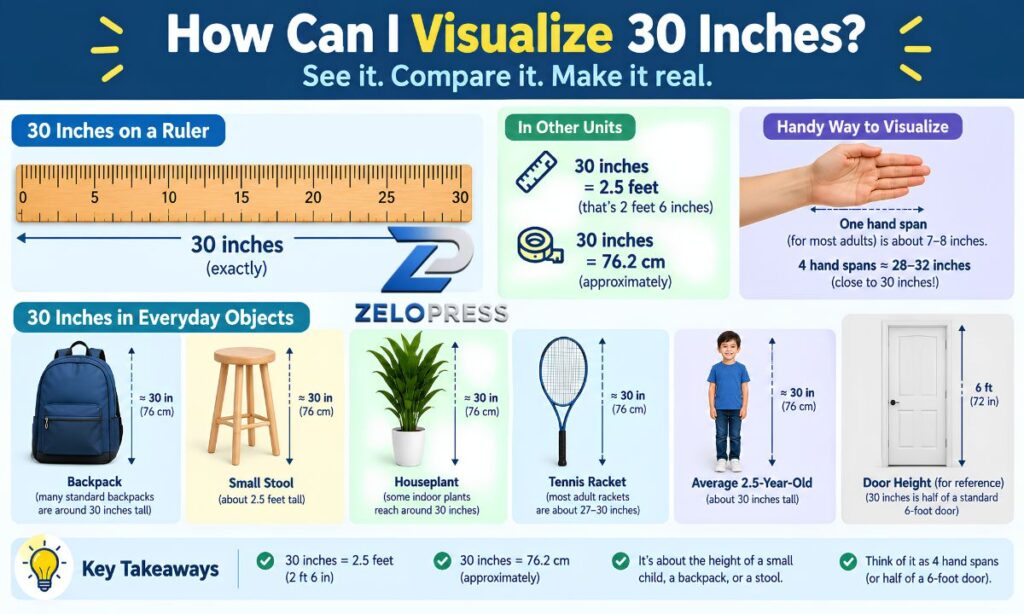 How can I visualize 30 inches?