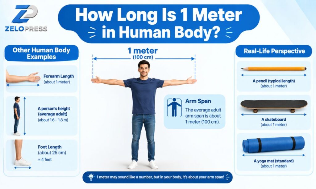 How long is 1 meter in human body