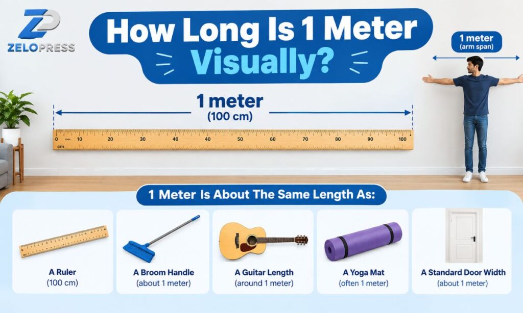 How long is 1 meter visually?