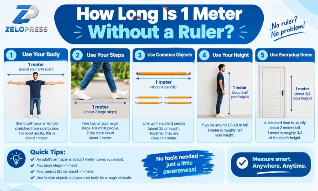 How long is 1 meter without a ruler?
