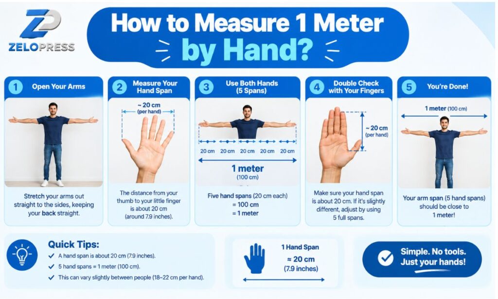 How to measure 1 meter by hand?