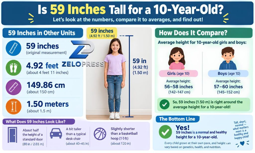 Is 59 inches tall for a 10-year-old?
