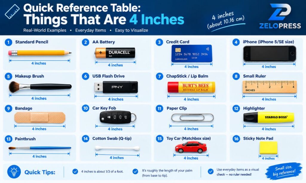 Quick Reference Table: Things That Are 4 Inches