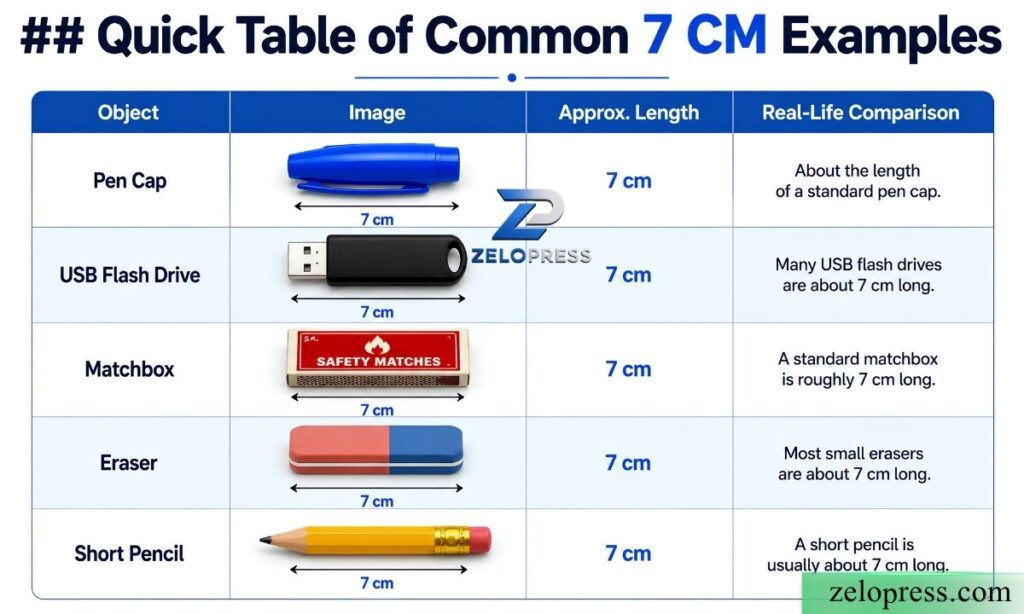 Quick Table of Common 7 CM Examples