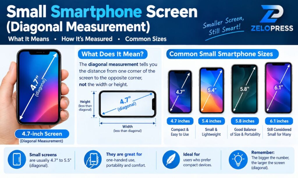 Small Smartphone Screen (Diagonal Measurement)