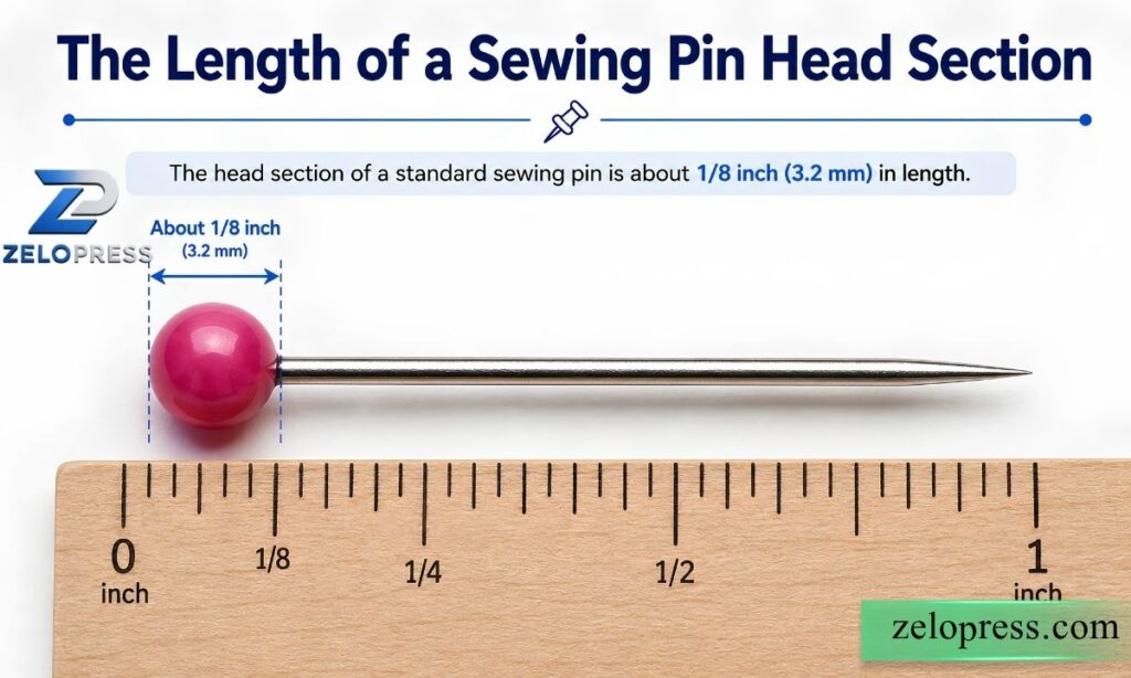 The Length of a Sewing Pin Head Section