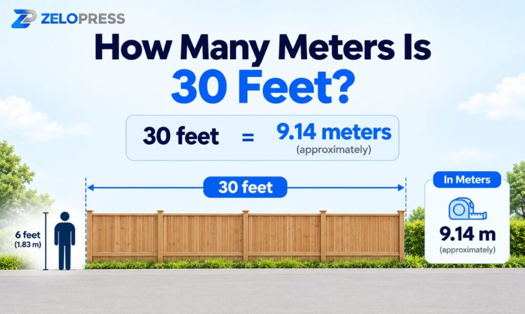 How many meters is 30 feet?