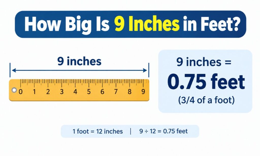 How Big Is 9 Inches in Feet