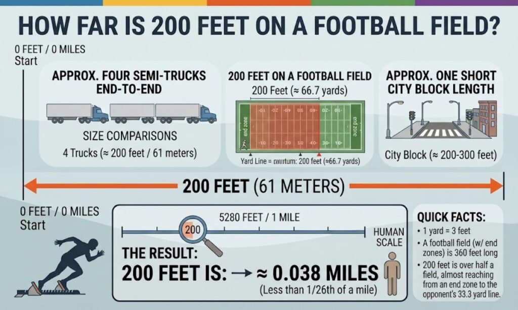 How Far Is 200 Feet on a Football Field?
