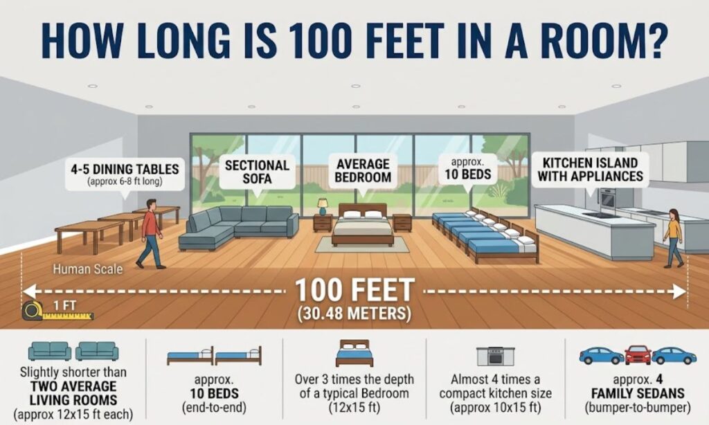 How Long Is 100 Feet in a Room?