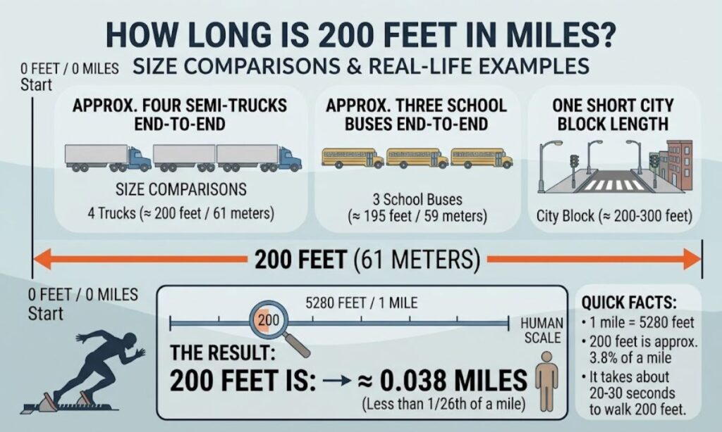 How Long Is 200 Feet in Miles?