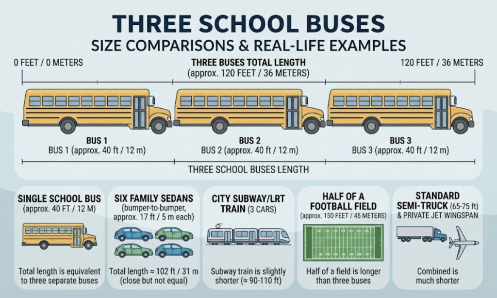 Three School Buses